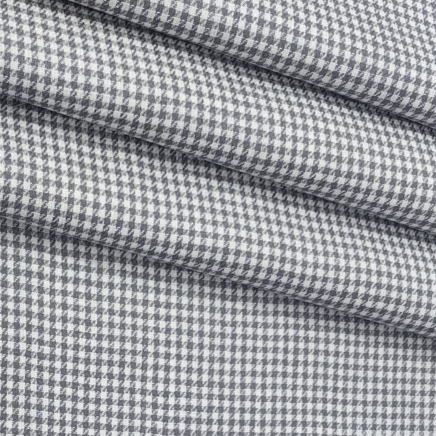 Trouser Fabric Donear Premium 60Lea 100% Linen zig zag Check Colour Grey N White